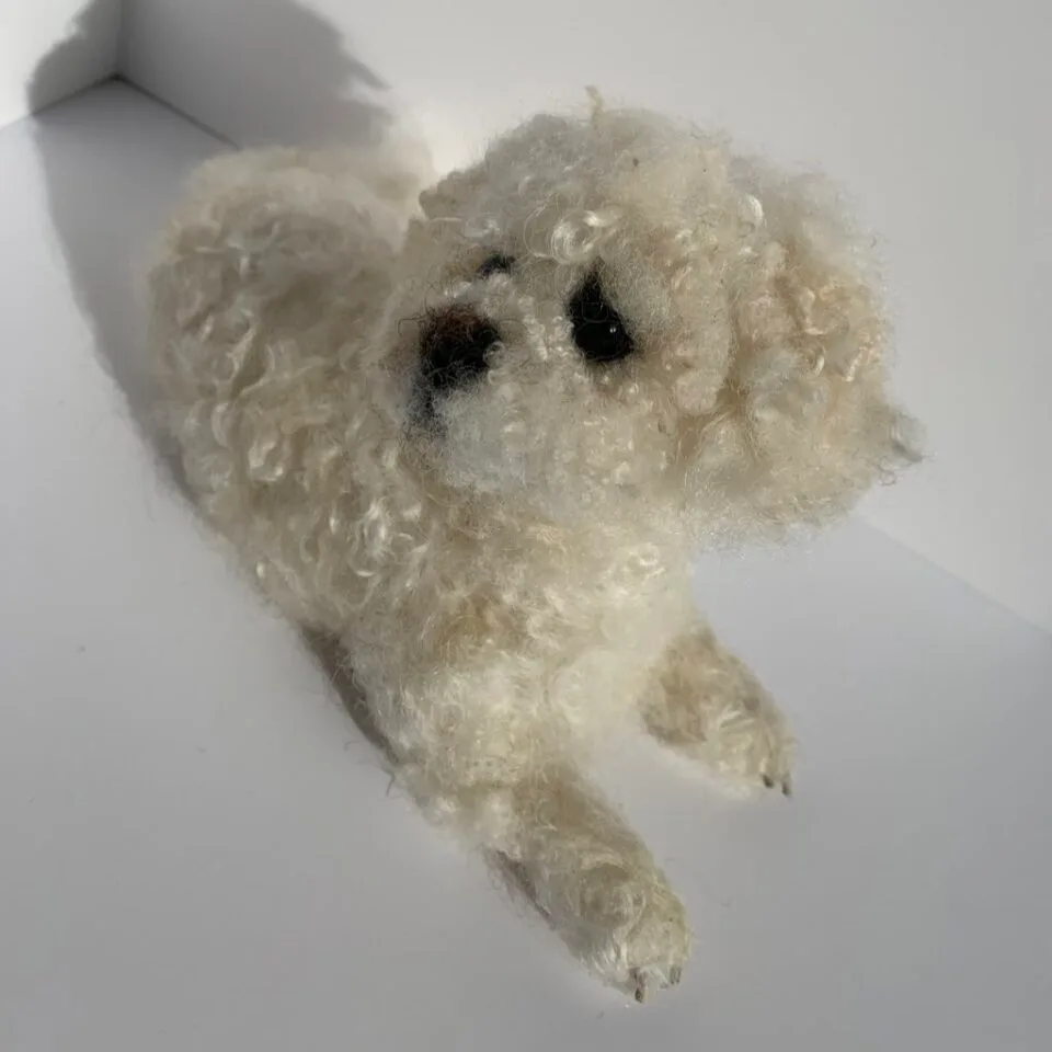 3D Pet Portrait of a dog in felt